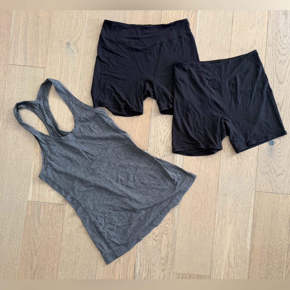 Lululemon - cotton Under ease shorts & tank set